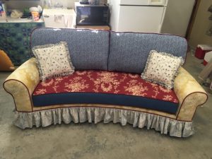 multi-fabric couch